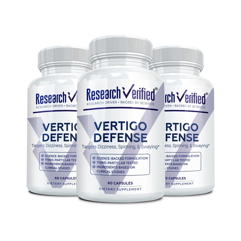 Výzkum ověřené Vertigo obrany - Soothe příznaky a podpora vnitřní ušní bilance - vitamín D3, Ginger, Ginkgo Biloba, BioPerine - 180 Kapsle