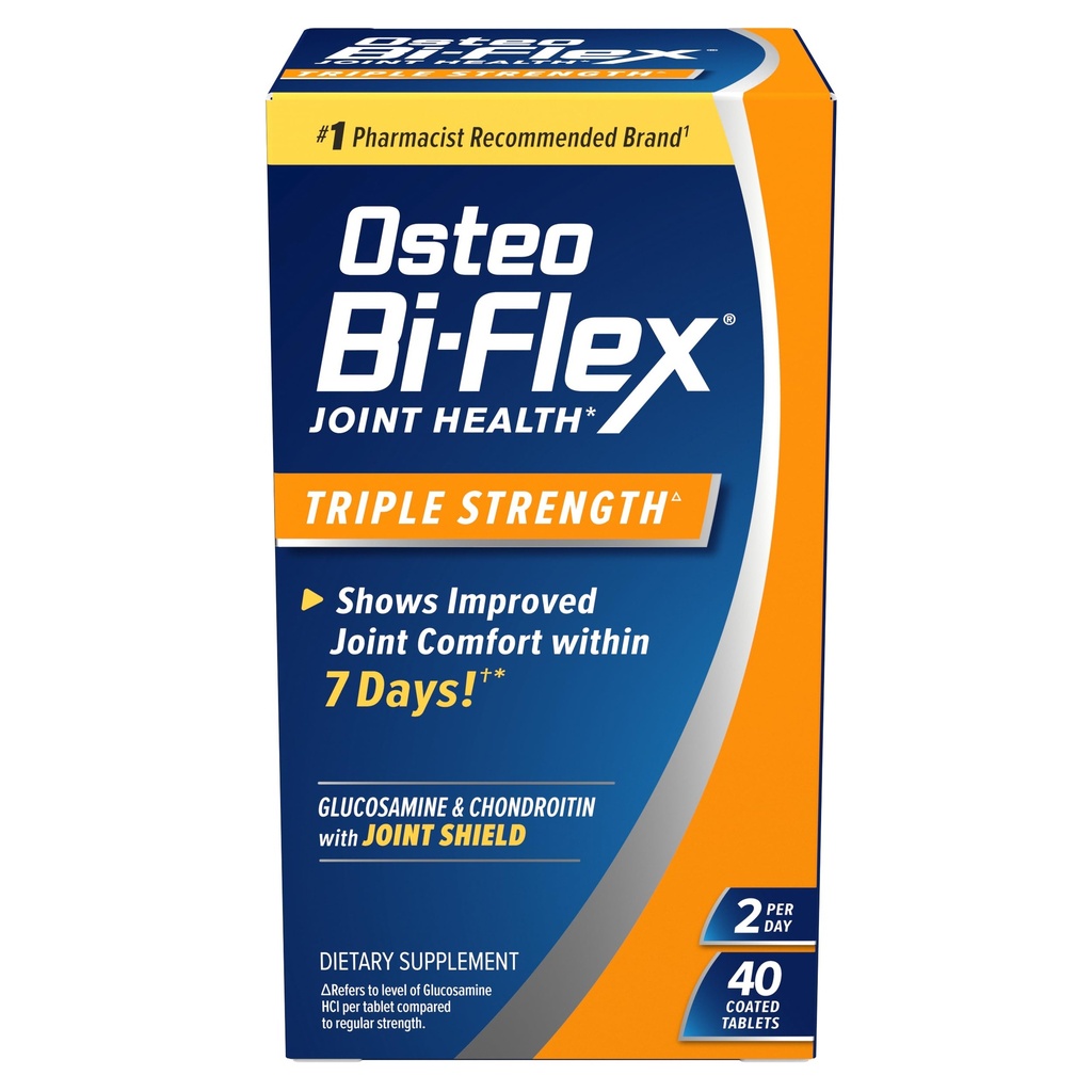 Osteo Bi-Flex Triple Strength (5), Glucosamine Chondroitin s vitaminem C Joint Health Appendix, Coated Tablety, 40 Počet