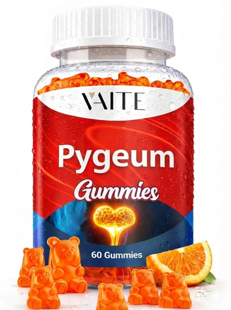 Pygeum doplněk Gummies 500mg - Vegan Chewables with Africanum Bark Extract, Plant- based doplňky pro muže, Non- GMO gluten- Free, Sugar- Free, Gelatin- Free, 60 Chews Gummy