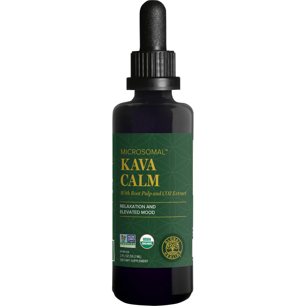 Globální léčebné centrum - Organic Kava Calm - Microsomal Tech, Čisté Kava Drops - Vyvolání kalmovolnosti, Zvláště ti zapojeni s GABA