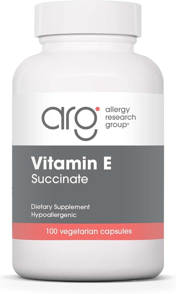 Alergie Výzkumná skupina Vitamin E Suppension - pro muže a ženy, 400 IU D- Alpha- Tochoferyl, Antioxidant, Vegetariánské kapsle - 100 Počet