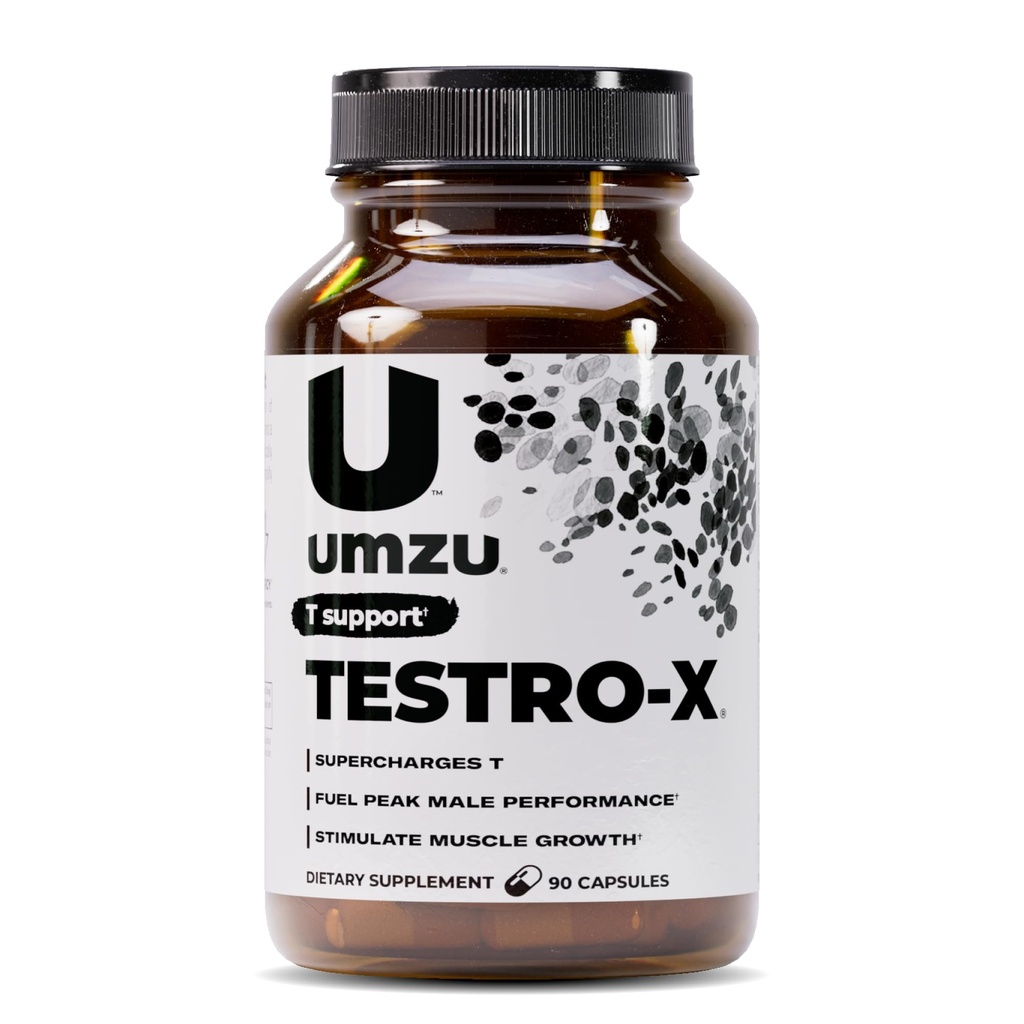 UMZU Testro-X Dodatek pro muže - 90 Kapsle pro 30 denní dodávky - Podporuje energii, zaměření, sílu a svalovou obnovu - s Ashwagandha & Zinek - Přírodní muži Wellness Support Formule