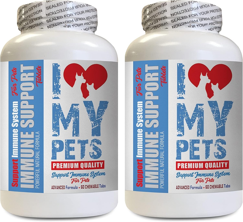 I LOVE MY PETS LLC cat Immunication System - PET Immunication Support - Psi a kočky - Booster - Zdravé - Mléko Kočka - 120 ošetření (2 láhve)