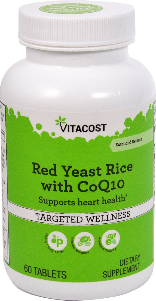 Vitacost Red Yeast Rice 1200 mg s CoQ10 - prodloužené uvolňování - 60 tablet