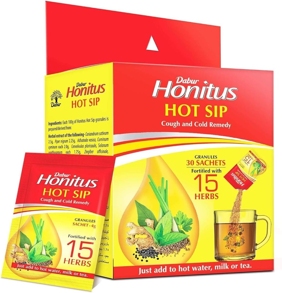 OTAA Honitus Hot Sip, Léky, 30 Sachets (4g x 30), Ayurvedic Kadha, Okamžitá úleva od kašel, studený, Sore hrdlo, Přírodní imunita Booster, Unikátní směs 15 Byliny Pack 15