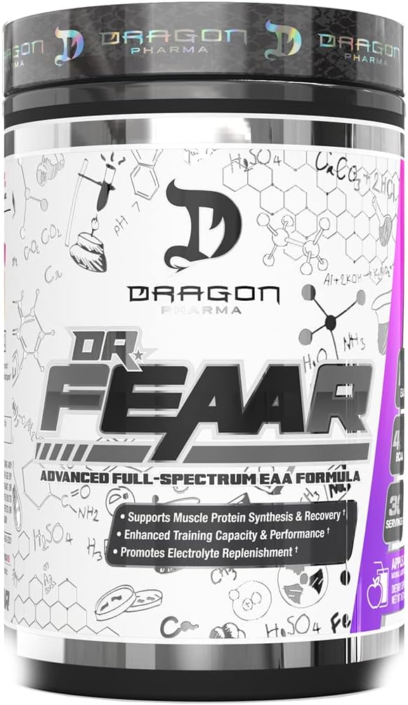 DRAGON PHARMA Dr. FEAAR ® Advanced Full- Spectrum EAA Matrix, podporuje syntézu a zotavení svalových proteinů, posílenou odbornou kapacitu a výkon (30 Služeb, Grape Juice)