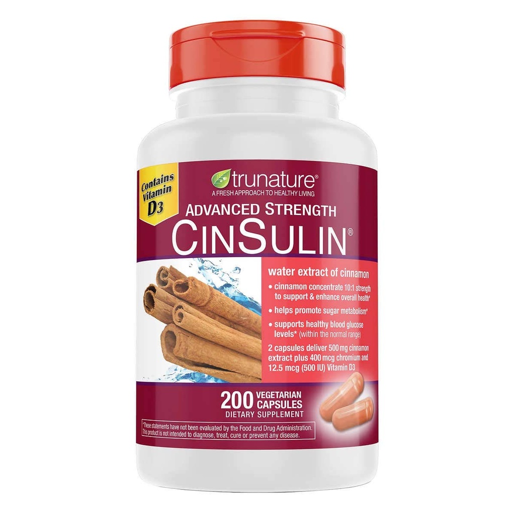 Pokročilá dávka cinsulinu 500 mg, 200 Vegetariánských tobolek (2 balení)