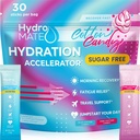 Hydromate Electrolytes Powder No Cukr Cotton Candy - 30 Count Instant Hydration Packets s vitamínem C na zvýšení energie - Cukr zdarma elektrolyty na podporu hydratace na Keto Diet & Party zotavení