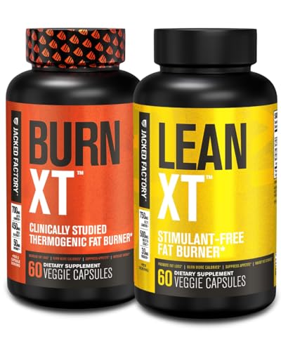 Jacked Factory Burn XT termogenní spalovač tuků & Lean XT kofein zdarma doplněk hubnutí