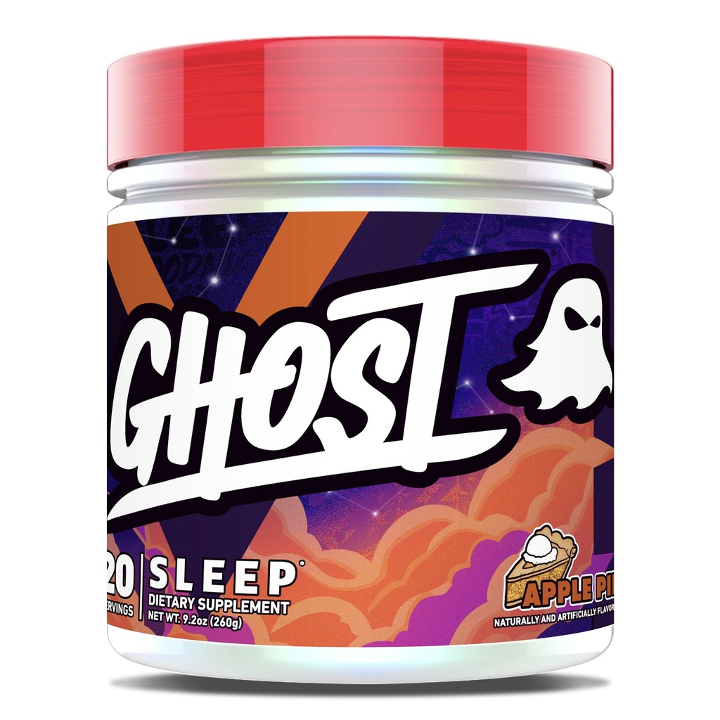 GHOST Sleep Dietní dodatek, Apple Pie - Recovery & Odpočinek s prémiovými složkami včetně melatoninu, Colostrum & Ashwagandha - Podporuje kvalitu spánku - gluten- Free & Sugar- Free