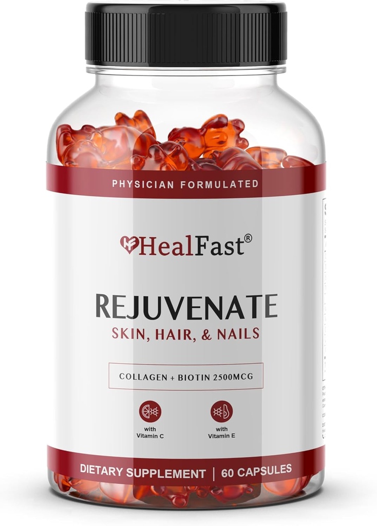 HealFast Omladit vitamín a minerální žvejkačky dodatek - Kolagenové žvýkačky + vitamíny, biotin, a zinek - Anti Aging Beauty & Kožní dodatek Klinicky-Studoval & Lékař Vyznačený - 60 Počet