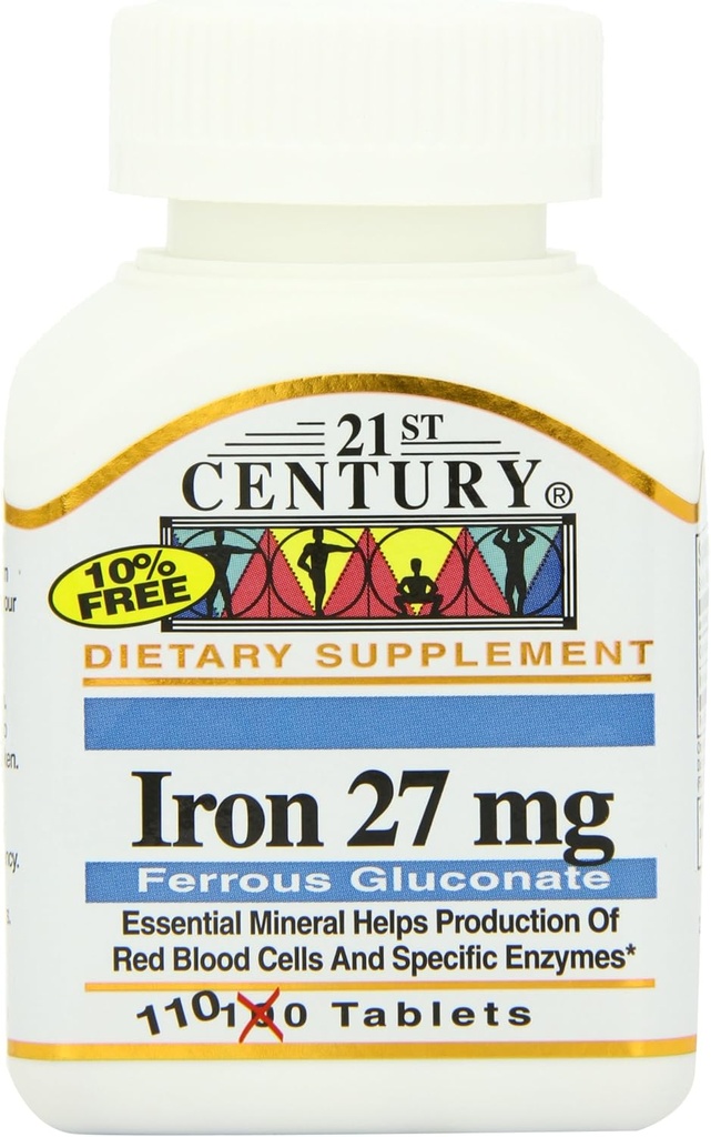 21. Století Železo 27 Mg Gluconate tablety, 110 Počet (balení po 2)