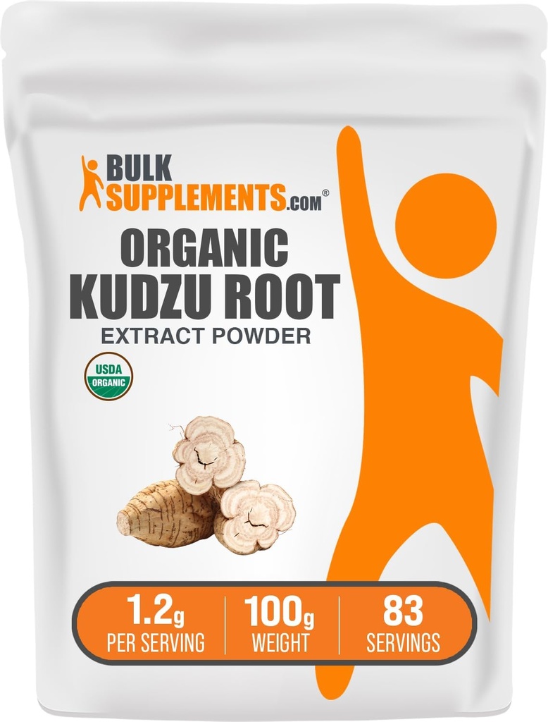 Bulksupplements.com Organic Kudzu Root Extract Powder - Kudzu Root Supplement, Herbal Supplement - Gluten Free, 1.2g per Serving, 100g (3.5 oz) (Balení po 1)