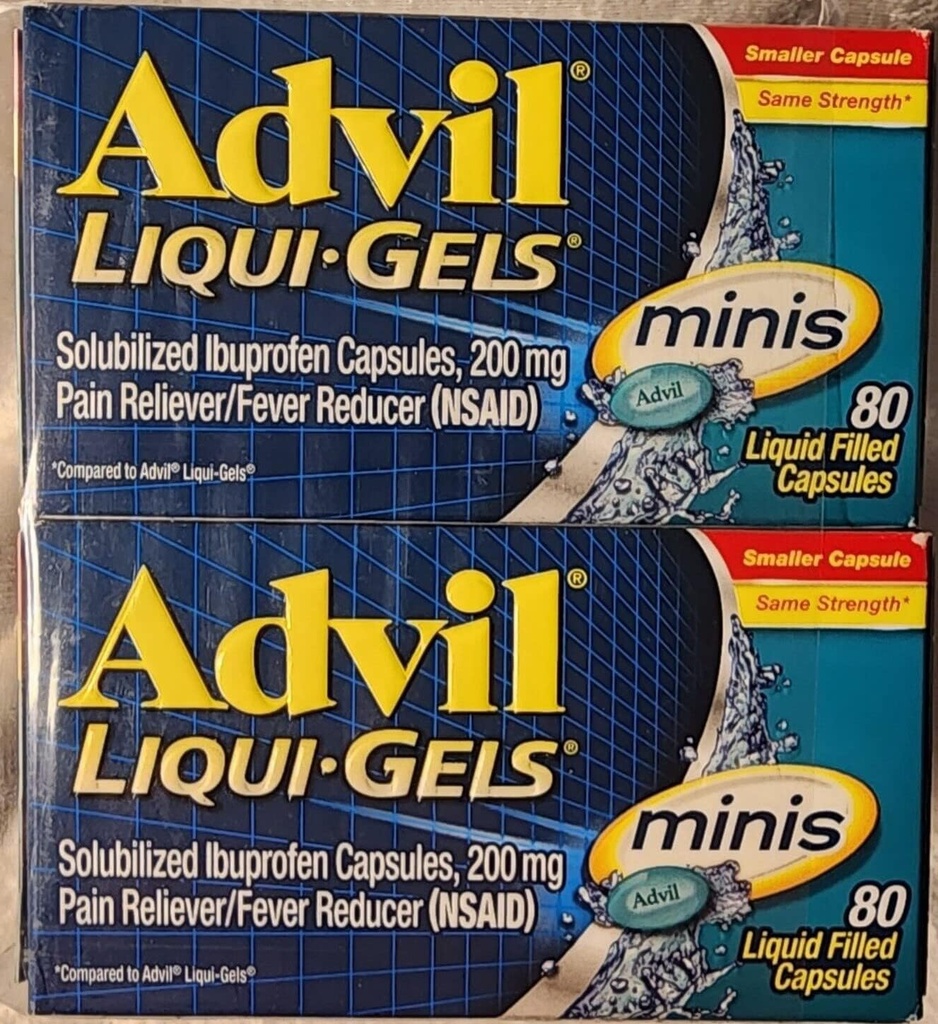 Advil Liqui- Gels Minis, 80 Kapsle per Lahvička (3 Lahvičky)