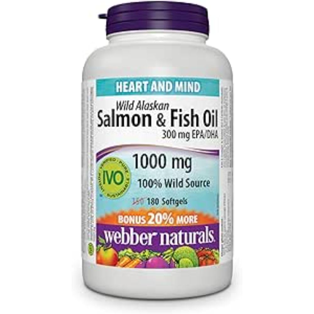 Webber Naturals Wild Salmon & Fish Oil 1000 mg (EPA 180 DHA 120)