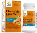Terry Přirozeně CuraMed 100 mg Curcumin Complex - Enhanced Absorption Curcumin Supplement with Turmeric - Brain & Játra Health Supplement - Veganský dietní dodatek - 60 Žvýkací tablety