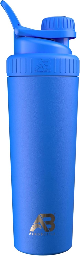 AeroBottle Cryo Shaker Cup, Izolované nerezové oceli láhev vody a protein Shaker, Směs protein a Pre cvičení s turbulentní míchací technologie, Ne míchání koule nebo Wisk, 26oz, Artic Sea Blue