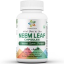 Organic Aura Neem Kapsle. 100% čistý a silný. Syrové zelené celé superjídlo. Vyrobeno z celého Spectrum Neem Leaves. Zázrak detoxikující agent, zářivá kůže a imunita.
