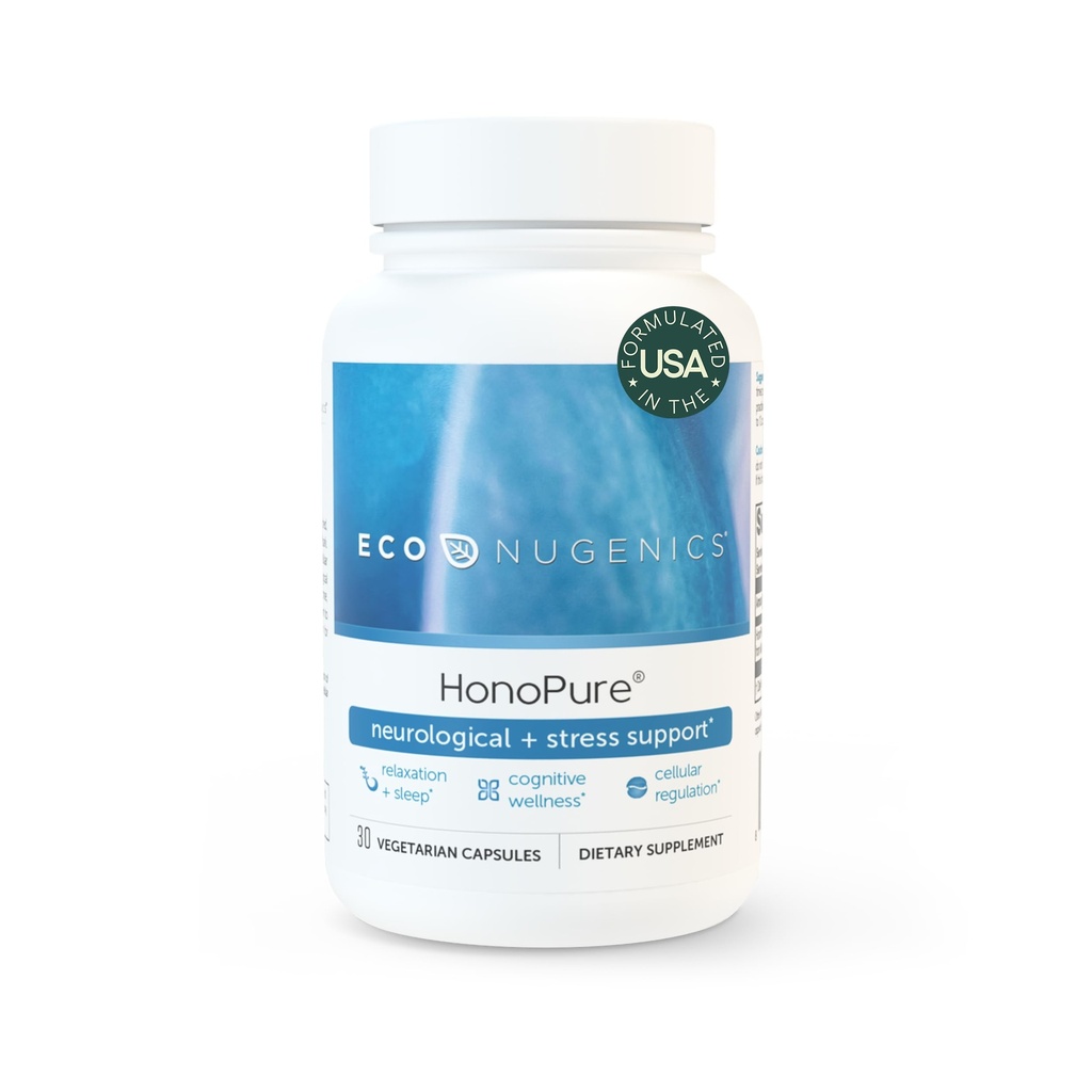 EcoNugenics HonoPure Magnolia Bark Extract - 98% čistý Honokiol dodatek pomáhá s funkcí mozku, spánková pomoc, Stress Relief & Celkově nálady - Nootropní s GABA & Antioxidant Podpora - 30 Kapsle