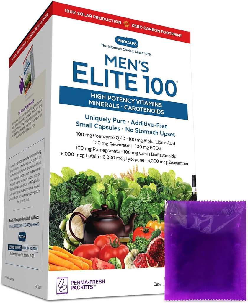 ANDREW LESSMAN Multivitamin- Men 's Elite- 100 30 Packets - potent Nutrients Plus 100mg Každý z Coenzym Q10, Alpha Lipoic Acid, Resveratrol, EGCG, Pomegranát, Citrus Bioflavonoidy. Žádné doplňkové látky