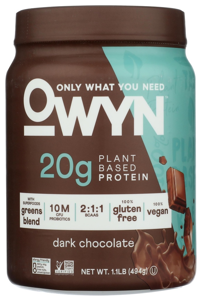 OWYN pouze to, co potřebujete Plant- based Protein Powder, Tmavá čokoláda, 1,17 liber