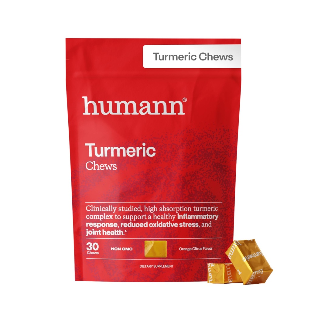 HumanN Turmeric Chews Doplněk - Klinicky studoval High Absorpční Curcumin Complex - Orange Citrus Flavor - od SuperBeets Makers - Joint Health - 30 Count