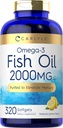 Carlyle Fish Oil Omega 3 doplňky 124; 2000mg Omega 124; 320 Softgels Omega 124; EPA & DHA Omega33 Omega4; Non- GMO, gluten zdarma pilulky
