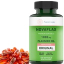 Nova Lucia Organic Flaxseed Oil Capsules 1000mg - Omega 3 6 9 Softbels for Hair, Skin & Nails - Non- GMO, Gluten- Free, Hexane- Free, Easy to Swallow - 100 Tekuté softbely