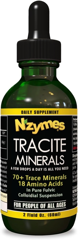 Nzymes ® Tracit Minerály pro lidi, stopové minerální kapky a aminokyseliny - Made in The USA