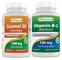 Best Naturals Coconut Oil 1000 mg & Vitamin B2 (Riboflavin) 100 mg