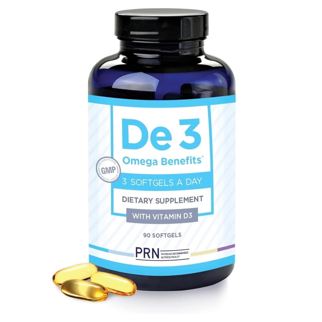 De3 Dry Eye Ultra Pure rTG Omega 3 - Podpora pro suché oči - 2400 mg EPA & DHA - Nová a vylepšená Burpless-3 za den, 1měsíční dodávka