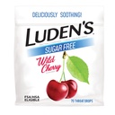 Luden 's Sore throat Relief Lozenges for Minor Everyday Irritation & Dry Mouth, Cukr Free Wild Cherry Ochucené kapky, 75 Počet
