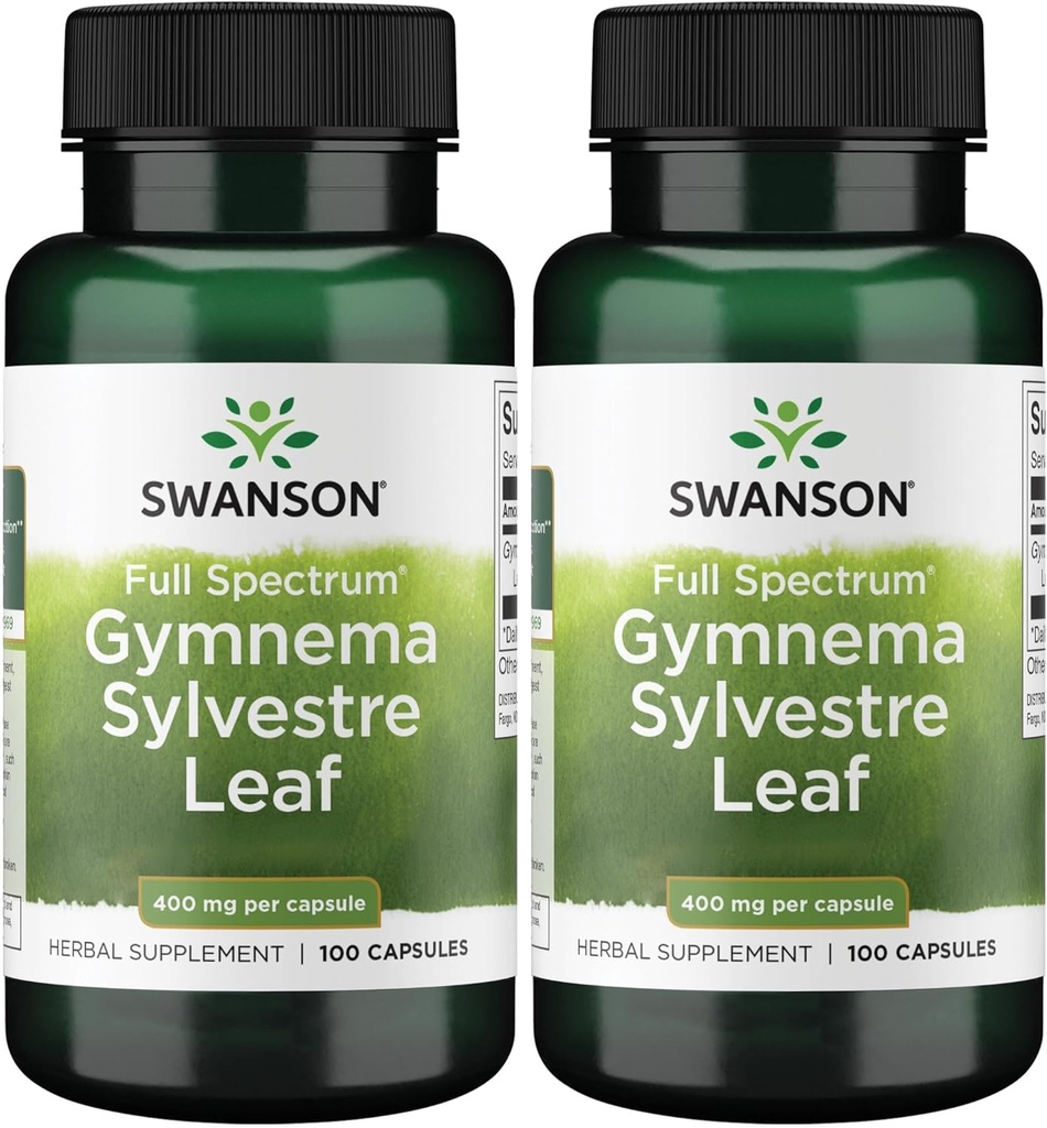 Swanson Full Spectrum Gymnema Sylvestre Leaf - Tradiční Ayurvedic Herb - (100 kapslí) (2 balení)