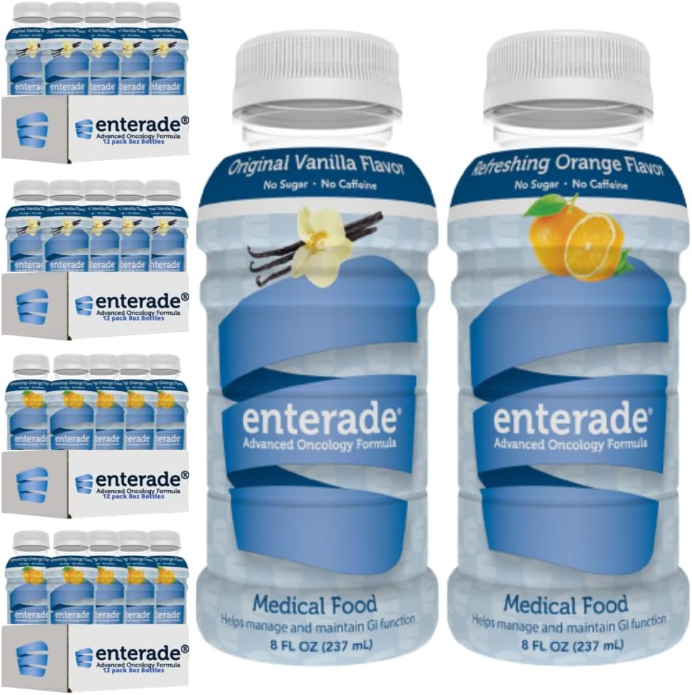 entercade AO 48 Lahve Orange and Vanilla Bundle, Speciálně pro snížení GI vedlejší účinky léčby, 8oz Orange (2 balení po 12) + 8oz Vanilla (2 balení po 12)