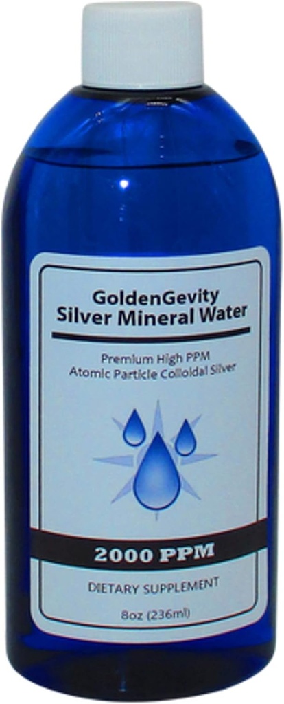 2000 PPM Bioactive Atomic Colloidal Silver, 8 oz cr124; Non- Toxický, Non- GMO Stopa Mineral Imunitation Supplement