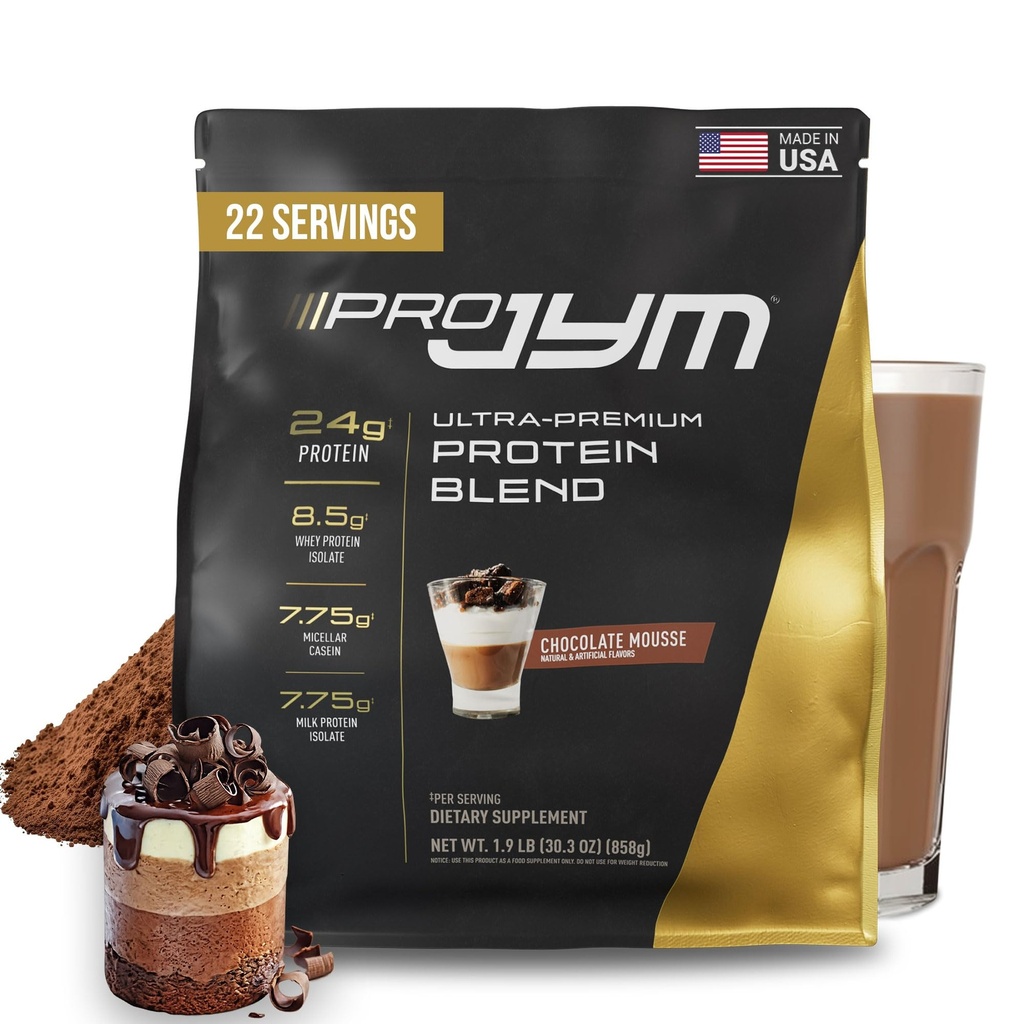 JYM dodatek Věda Pro JYM Čokoládová Mousse Protein Powder - Syrovátkové bílkoviny izoláty, kasein, & mléčné bílkoviny, Lean Muscle Building pro muže a ženy, 22 Služebnictví