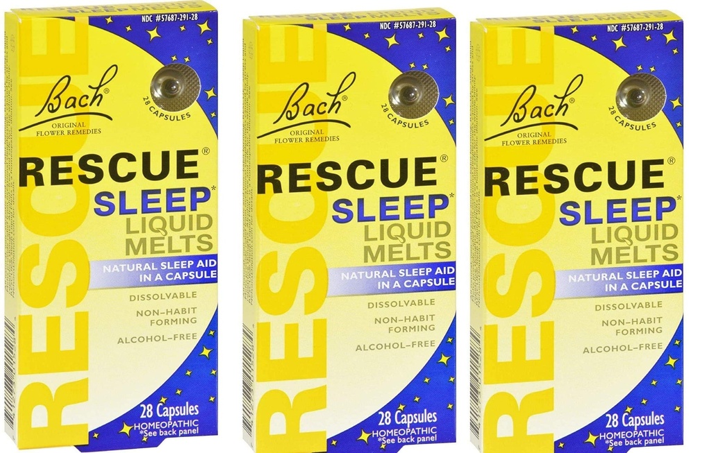 Bach Rescue Sleep Liquid Melts, Rozpustné kapsle 28 ea (Balení po 3)