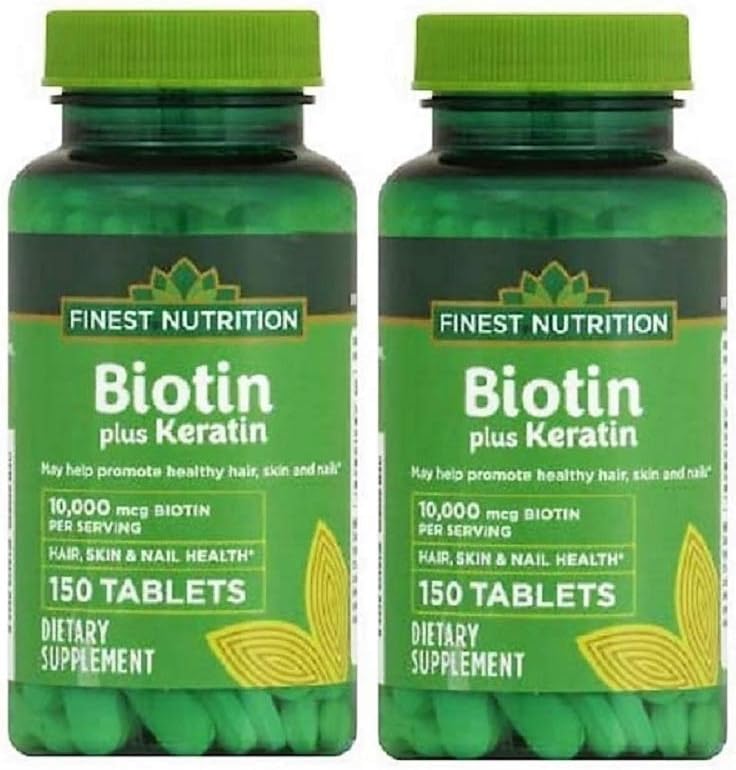 Nejlepší nutriční biotin plus keratin - 10 000 mcg - 300 Počet - 2 balení