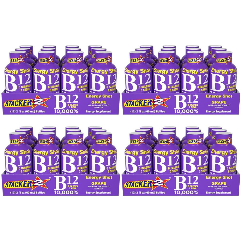 Stacker 2 Grape B12 Energy Shot, 2oz (balení po 48)