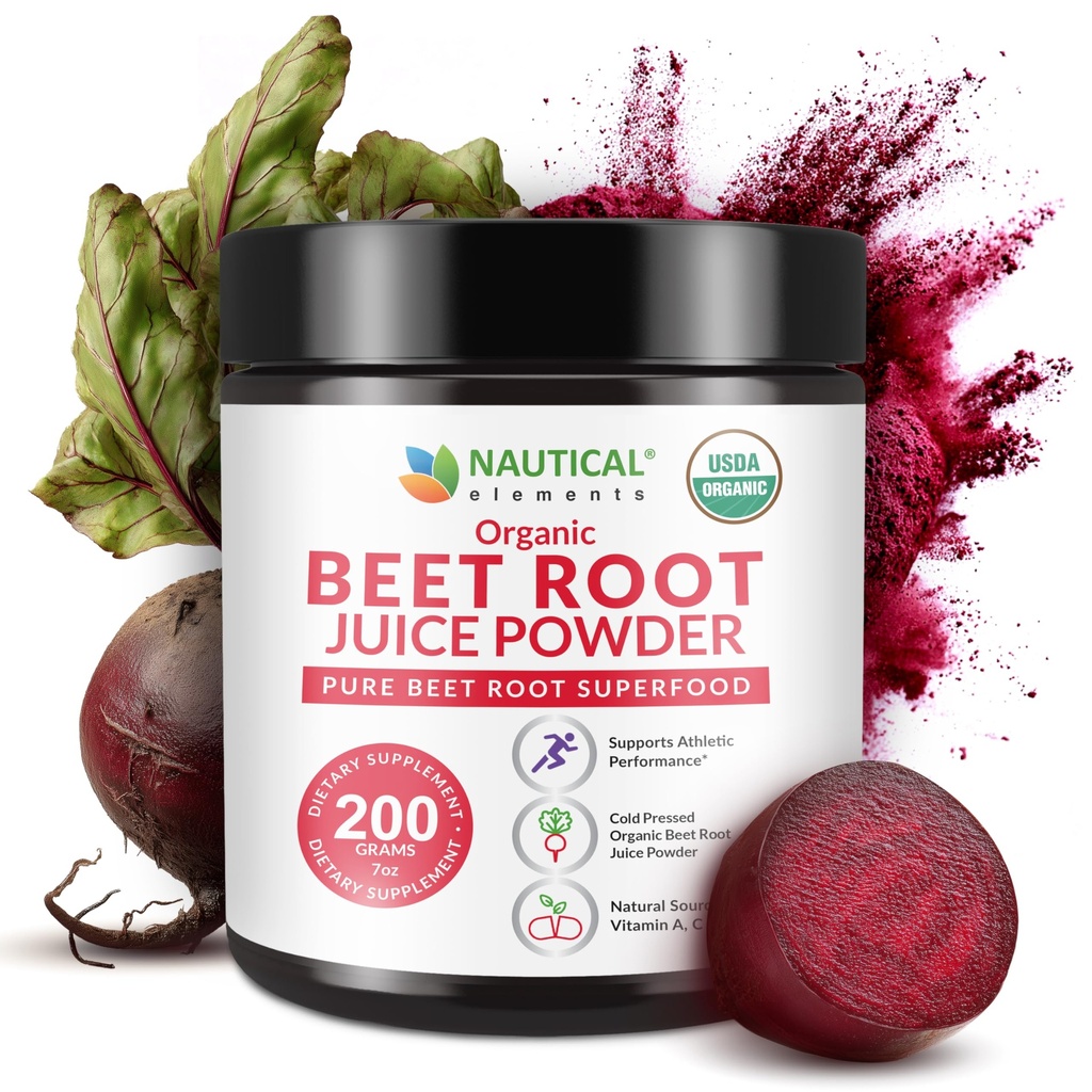 Řepkový džus Powder Organic - Cold Pressed - 20: 1 Koncentrovaný řepkový kořenový prášek - Oxid dusnatý - Cirkulační podpora - 57 Servings of Beet Root Supplement - 7oz