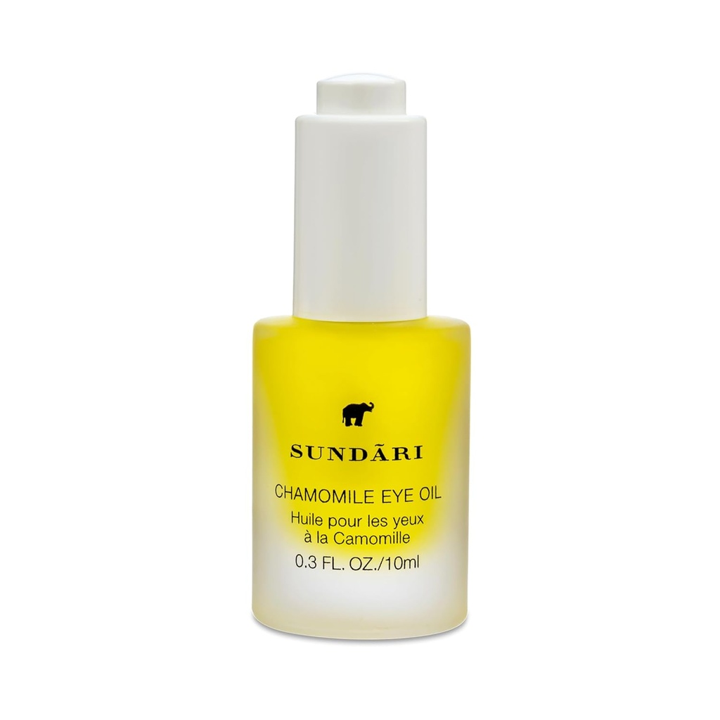 SUNDARI Heřmánkový Oční olej - Přírodní Tmavý kruh Léčba, Anti- Aging & Wrinkle Reduction, Zjasňuje & Smooth Under- Eye, Nurishes & Revitalises, Přírodní ingredience, Pohodlný dropper 0.3 fl oz
