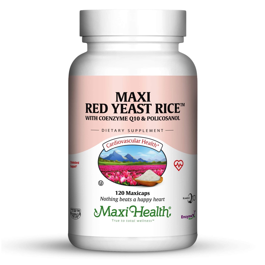 Maxi Zdraví Kosher Maxi Červená Yeast Rýže s Coenzym Q10 & Policosanol (Neochucený 120 Počet (balení po 1))