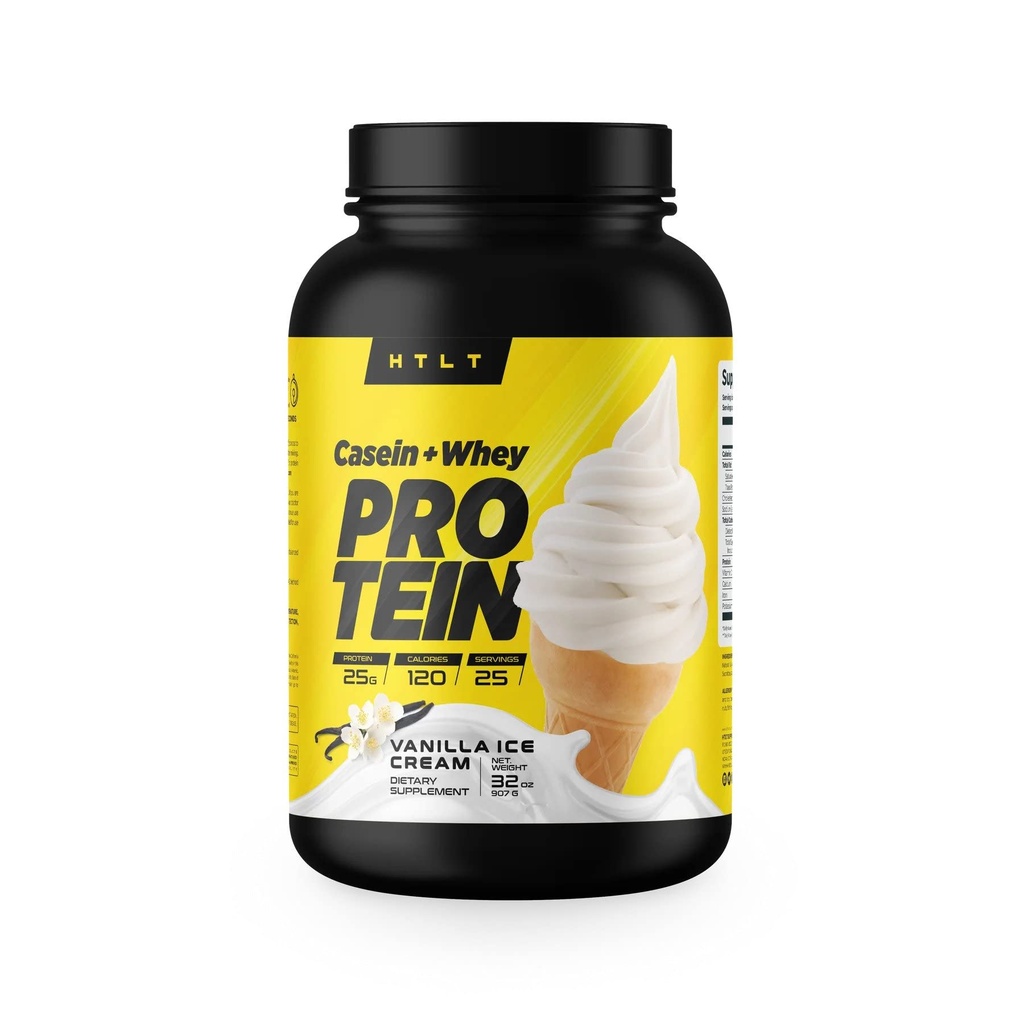 Kasein + Syrovátkový protein podle HTLT currency 124; syrovátkový protein třepat prášek 124; slaw- release syrovátkový protein pro setrvalou energii currency 124; kaseinový protein prášek pro pečení, vanilková zmrzlina