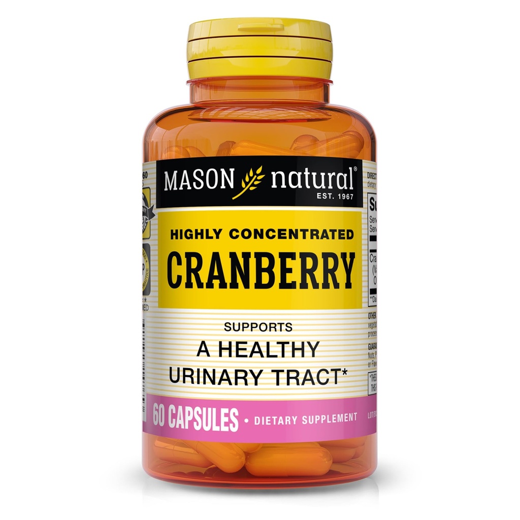 MASON NATURAL Cranberry Vysoce koncentrované 900 mg, 1 měsíční dodávka, antioxidant & imunitní zdraví, podporuje zdravé t, 1 balení