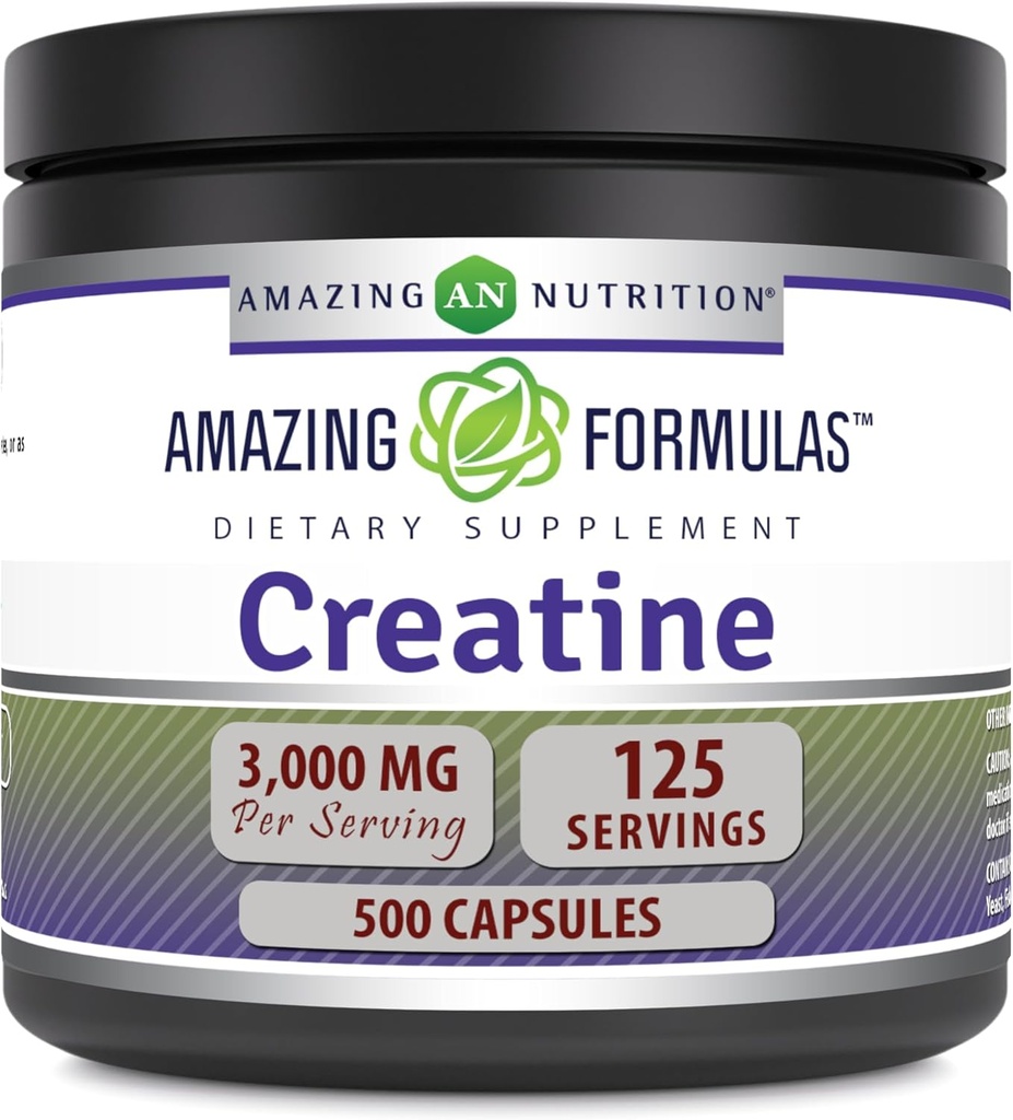 Amazing Applicas Creatin 3000 Mg Amino Acid Supplementary 124; Kapsle 124; Non- GMO CLAS124; Gluten- Free CLAS124; Made in USA (1 balení 124500 Počet)