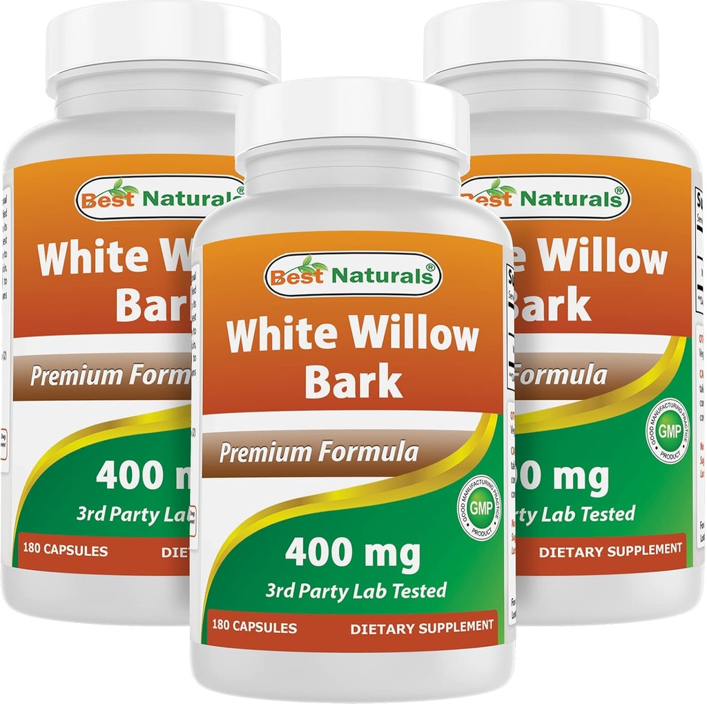Nejlepší Naturals White Willow Bark 400 mg 180 Kapsle (180 Počet (balení po 3))