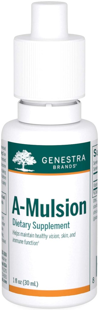 Genestra Brands A- Mulsion A- Mulsion 124; Vitamin A Liquid na podporu imunitního systému, kůže, vize, kosti, a zuby *