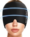 EXQUISLIFE Migréna Ledová hlava Wrap, Bolest hlavy Relief Hat pro Migréna Cap, Horká a studená terapie, Bolest hlavy Oči maska pro Sinus, Puffy Eyes, Napětí a Stress Relief (Black)