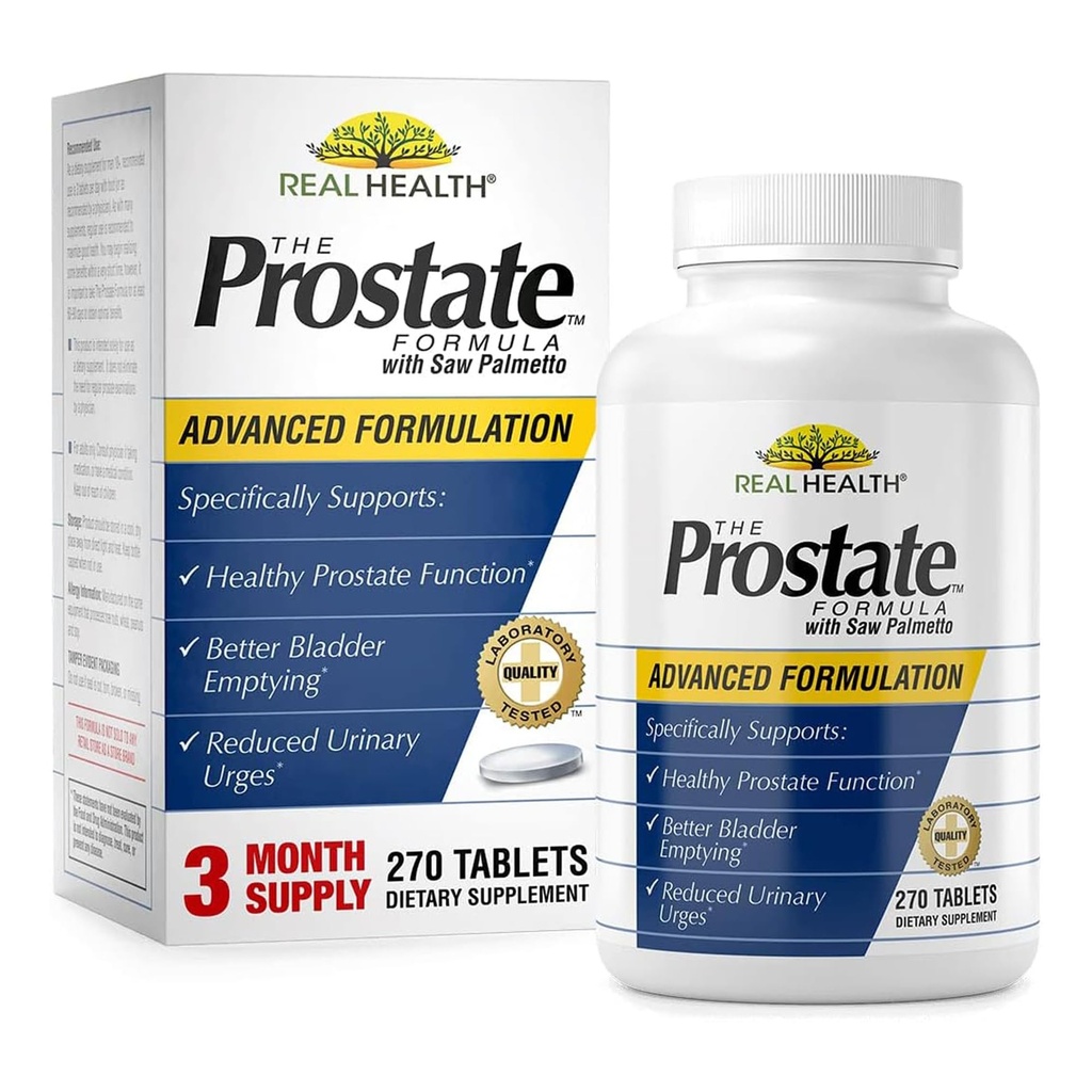 Skutečné zdraví Prostata Formule - Advanced Prostate Zdravotní doplňky pro muže, Saw Palmetto Formule pro zdravé močové měchýře a Močová podpora, s Granátová, zinek, & Dýňové semeno - 270 Počet