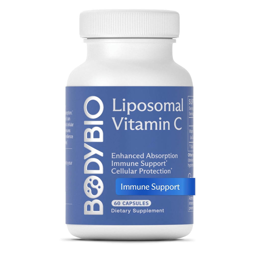 BodyBio Liposomální vitamin C - Výkonný antioxidant pro imunitní podporu a buněčné zdraví, Čistá kyselina askorbová s maximální absorpcí